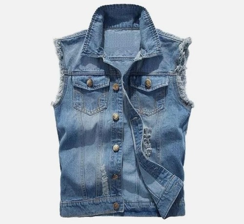 Mens ripped denim - mens, vest
