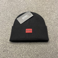 Hugo Boss Unisex Beanie Hat One Size Black Winter Warm