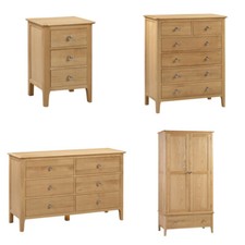 Wooden Furniture, Cotswold Oak 3 Drawer Table, Chests and Combination Wardrobe