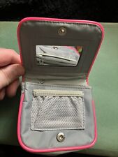 Vintage 90s KOOKAI Purse Make-up Grey Pink Retro Small Bag