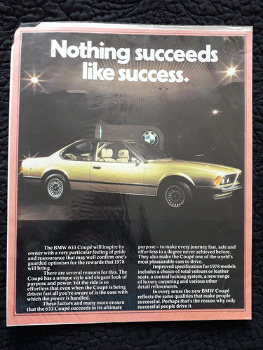 Bmw 633 coupe original card - 633,
