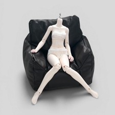 Doll Sofa Single Black Leather