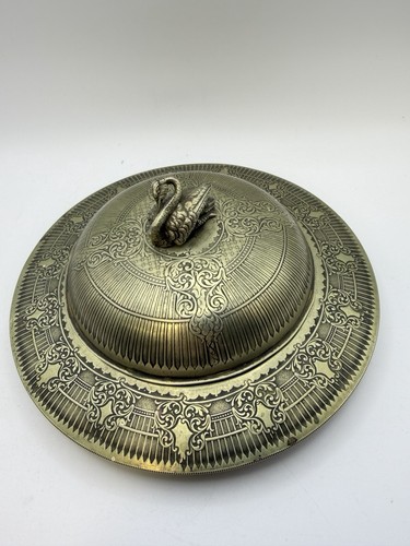 Vintage brass lidded - vintage, bowl