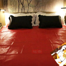 Red PVC Waterproof Bed Sheet King size 210*210cm Bed Bedding Wetlook Shiny UK