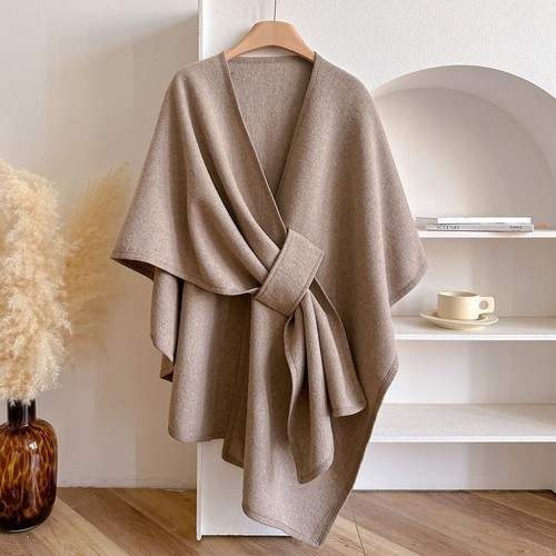 Soft fleece poncho - soft, wool