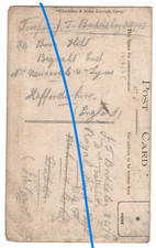 WW1  soldier J T Baddeley 7th South Irish Horse Battn Royal Irish Regiment KIA