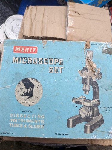 Vintage merit microscope set - vintage,