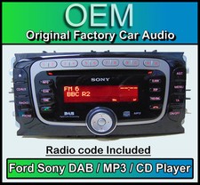 Ford Sony DAB+ car stereo, Ford DAB+ radio CD MP3 player with security code