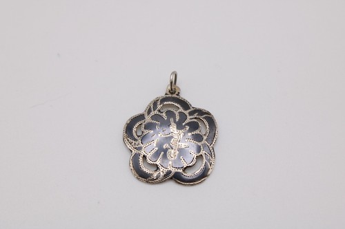 Silver siam niello pendant - silver,