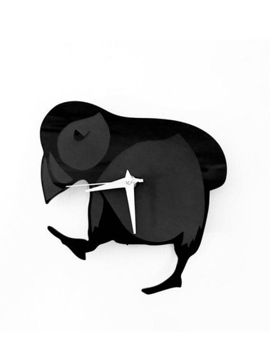 Puffin wall clock black - wall,