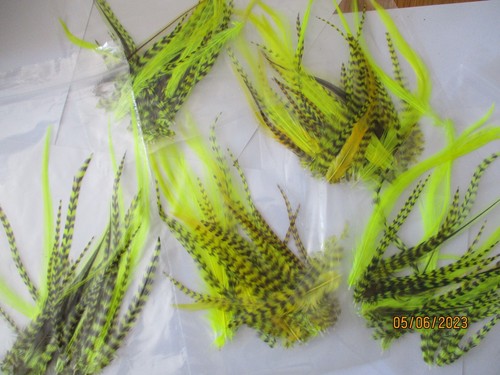 Yellow mixed cock neck hackle - cock,