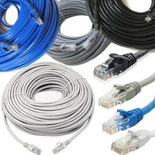 RJ45 Ethernet Patch Lead Cat5e Network LAN Cable Fast Internet 0.25m- 50m Lot