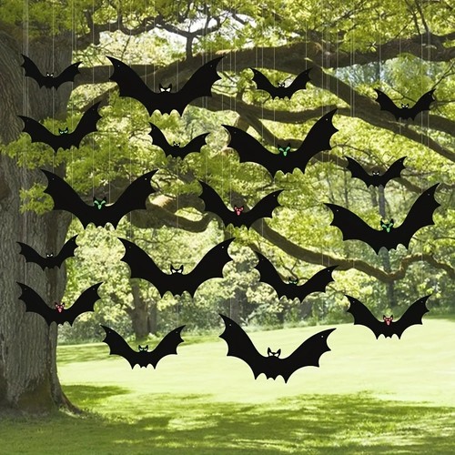 12pcs hanging halloween - hanging, bats