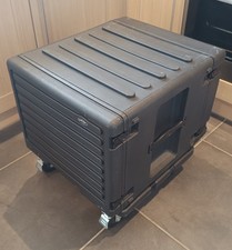 SKB 8U Roto Rolling Rack Flight Case Wheels Handle 1SKB-R8UW Live Studio 1 of 2