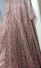 Wedding Outfit Long Dress With Net Dubatta Lined