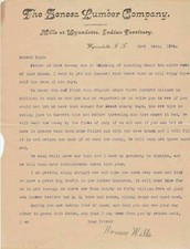 U.S. The Seneca Lumber Company,Inc. Wyandotte.1904 Lend Money Letter-Tears 43931