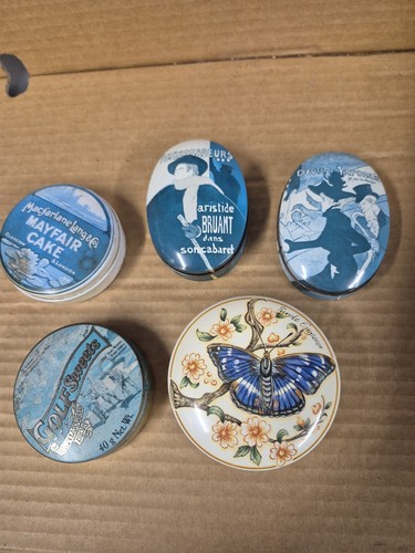 Vintage round oval tins - 5,