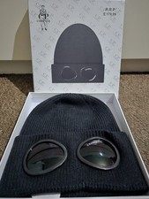 C.P. Company Men's Black Beanie Goggle Hat Brand New