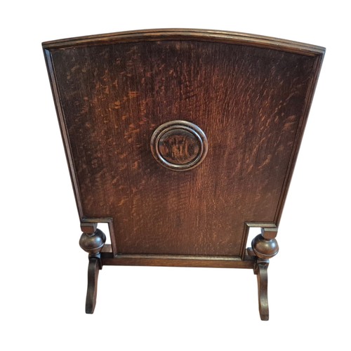 Antique oak fire screen - antique, arts