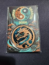 2024 LUNAR Copper DRAGON. 33g of .999 Colourised Copper Round.