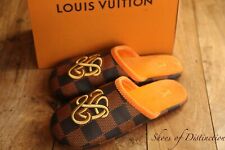 Louis Vuitton Damier Leather Orange Sandals Sliders Flip Flops Men's UK 7 US 8