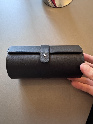 Montblanc black leather double - black,