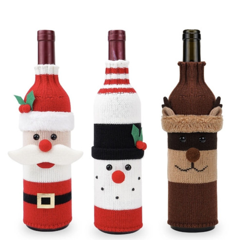 Xmas decorative knitted bottle - decorative,