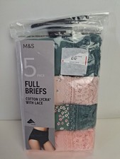 M&S Marks & Spencer 4 Pack Women's Full Brief Knickers Cotton Lycra UK18 P455