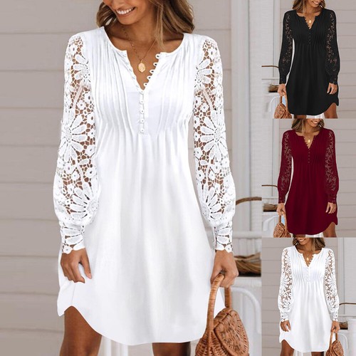 Womens lace long - sleeve, mini