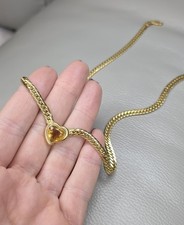 18ct Gold Heart Shape Citrine Necklace 15g