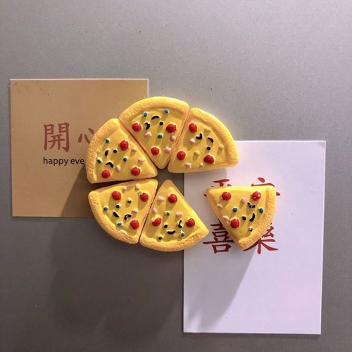 Cute pizza fridge magnets - magnets, set
