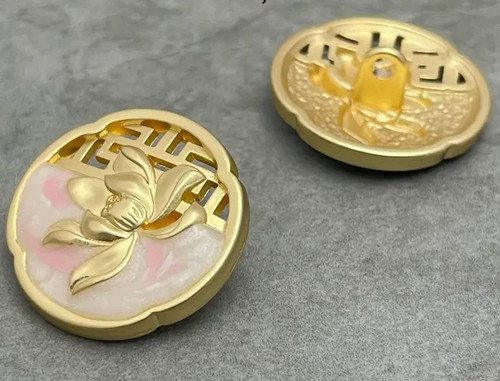 Lotus design enamelled gold - design,