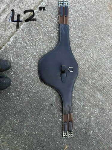 Brown lether stud girth - brown,