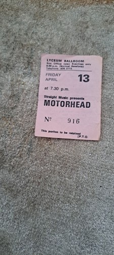 Motorhead memorabilia gig - motorhead,