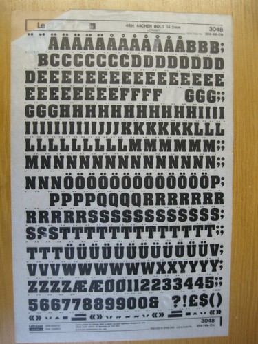 Letraset upper case - .1, &
