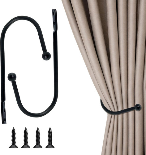 Curtain tie backs - tie, black,
