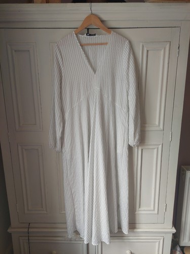 White striped maxi dress - striped,