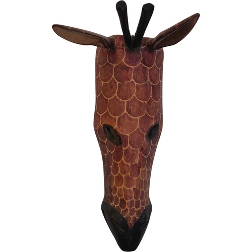 Wooden giraffe wall mounted - wooden,