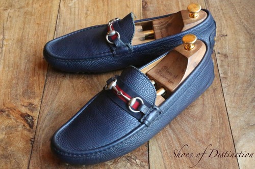 Gucci blue leather silver bit - leather,