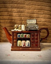 Vintage Collectable Paul Cardew Signed Teapot Porcelain Chinese Tea Shop Counter