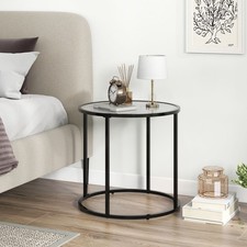 Glass end table 50cm round - end,