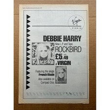 DEBBIE HARRY ROCKBIRD POSTER SIZED original music press advert from 1986 - print