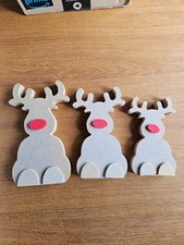 Set of 3 Freestanding Reindeer MDF Blanks