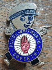1930's Rudge Whitworth of Coventry Johnny Rudge Advertising Badge. Lewis Badges.