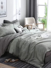 Grey reversible printed - printed, duvet
