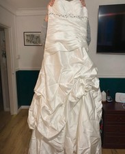 Wedding dress size 12 ivory chiffon Leanna, check measurements B