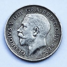 SILVER SIXPENCE COIN 1918 KING