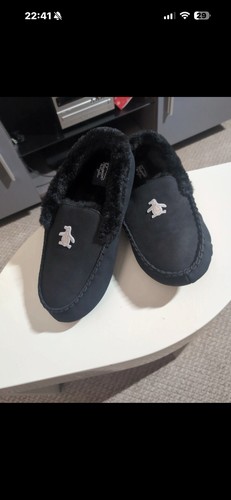 Penguin black slippers - black,