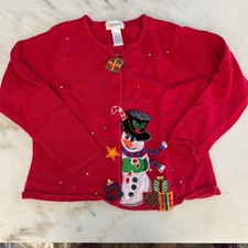 Chadwicks Red Snowman Sequin