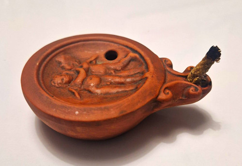 Roman terracota oil lamp - lamp, with